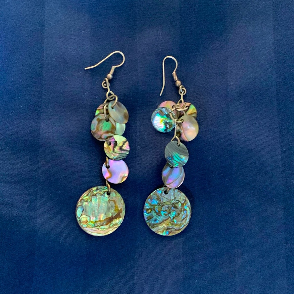 Abalone shell dangly earrings